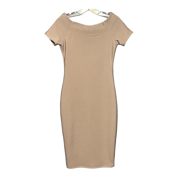 Fashion Nova Cowl Neck BodyCon Dress Midi Bandage Zipper Clubwear Small Pink - Picture 4 of 9